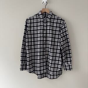 Madewell 100% Cotton Plaid Flannel Shirt Button Down Collar Long Sleeve Fall M
